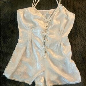 Victoria's Secret Ivory Satin Lace Chemise